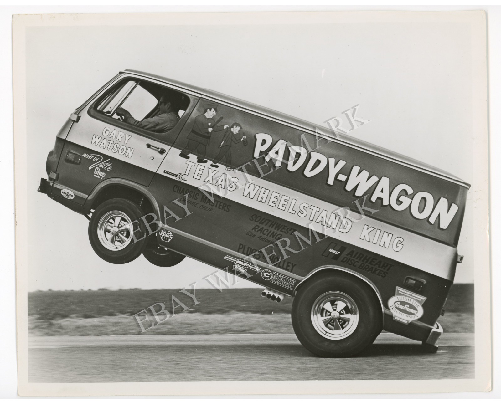 ORIG Type 1 Photo 8X10 GARY WATSON PADDY-WAGON WHEELSTANDER Drag Racing LR975
