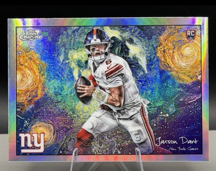 2025 Topps Chrome Cosmic Football Jaxson Dart Stars In The Night RC Giants STN-2