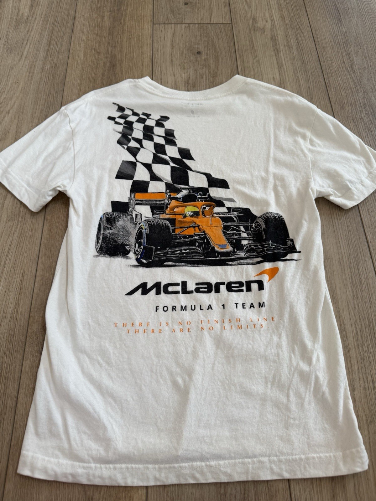 McLaren Formula 1 Team Graphic T-Shirt White/Black/Orange Short Sleeve Size S