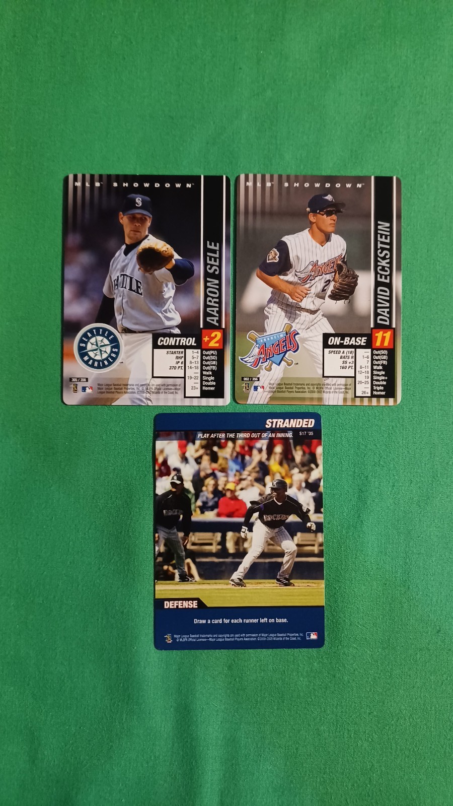 2002 Wizards Of The Coast MLB Showdown Lot (3) Aaron Sele David Eckstein