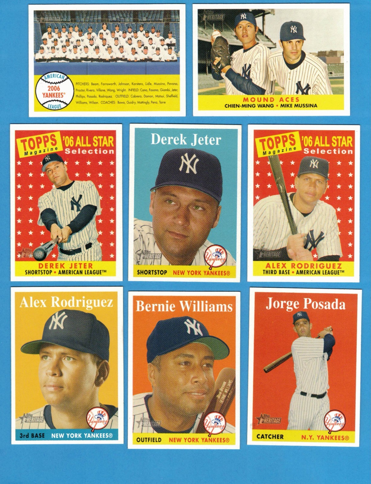 2007 Topps Heritage New York Yankees Master Team Set Includes SP’s! Variations!