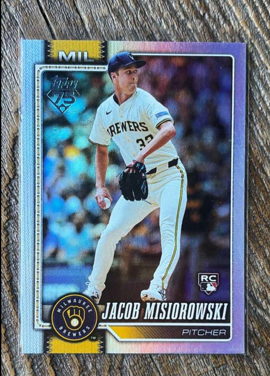 2026 Topps Series 1 Jacob Misiorowski Rookie Rainbow Foil RC #10 Brewers