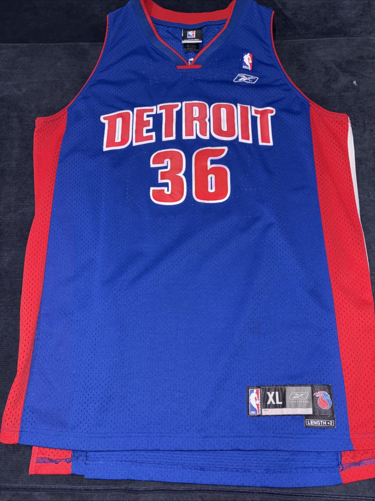 Vintage Reebok Detroit Pistons Rasheed Wallace #36 Jersey Blue