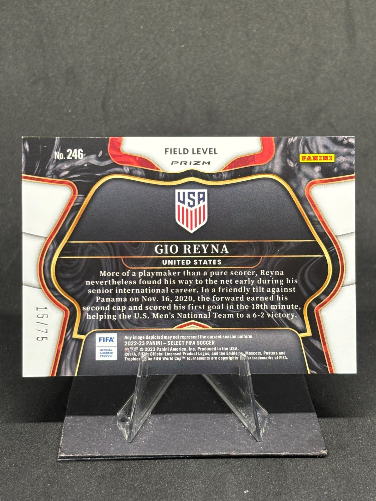 Gio Reyna 2022-23 Panini Select Field Level Purple Prizm /75 #246 USMNT