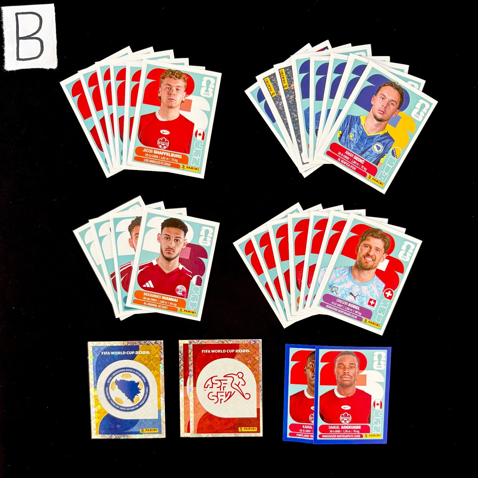 PANINI WORLD CUP 2026 STICKERS – MEX RSA KOR CZE CAN BIH QAT SUI BRA MAR HAI SCO