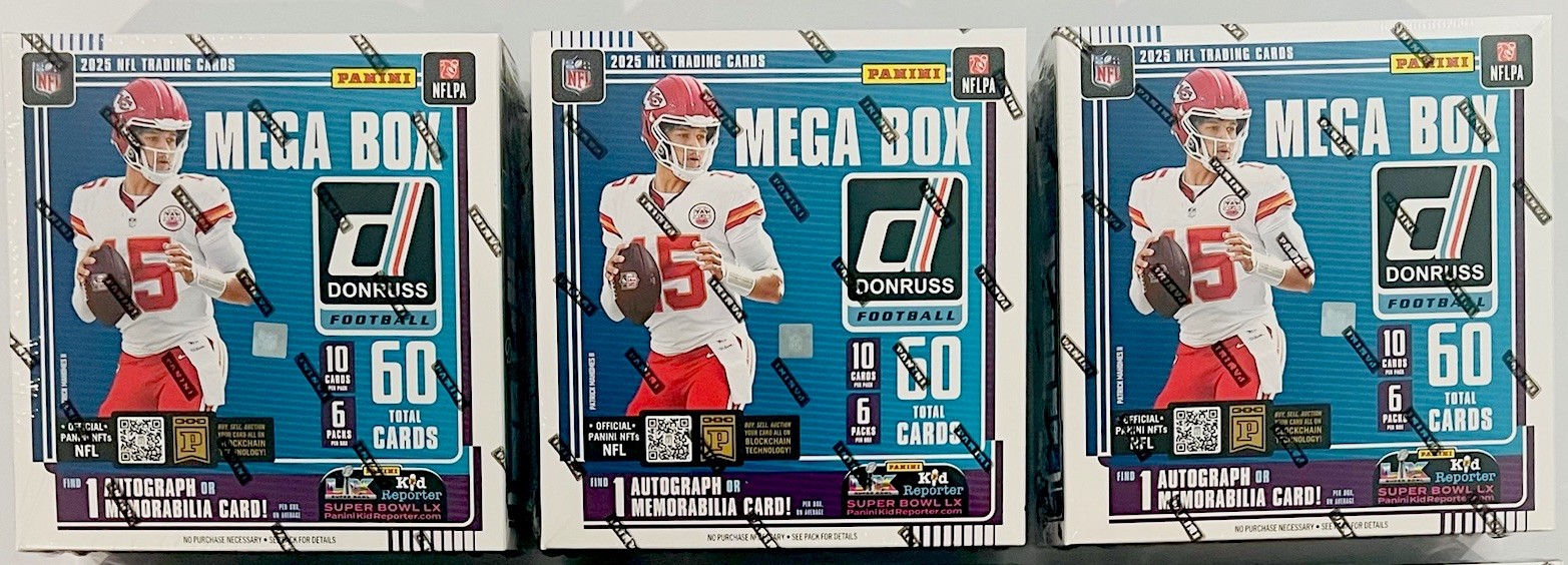 2025 Panini Donruss Football Mega Box Lot of 3 Factory Sealed Downtown Chase