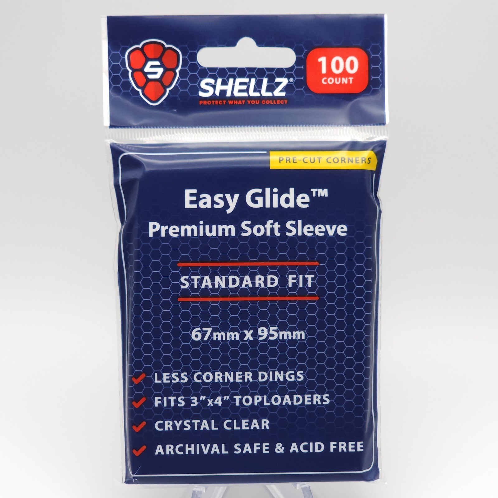 Shellz Easy Glide 1 Pack Of 100 Soft Penny Sleeves Standard Fit Cut Corners