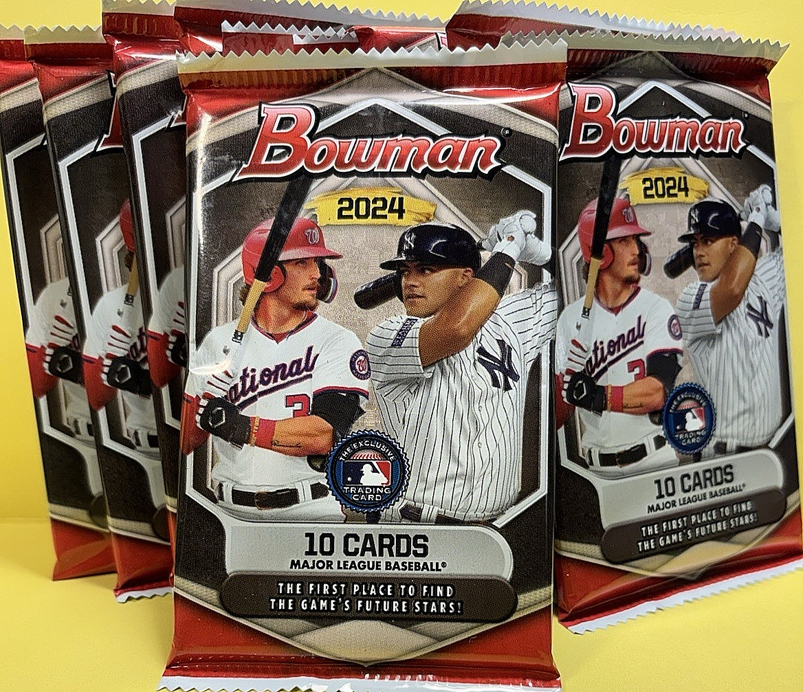 2024 BOWMAN BASEBALL 10 SEALED PACKS 50 CARDS ROOKIES? 20 CHROME FREE SHIPPING !