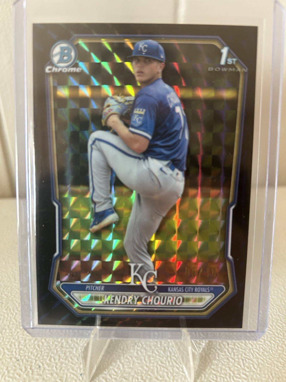 2026 Topps Bowman Chrome 1st Bowman Kendry Chourio BCP-7 Royals black xfrac /10