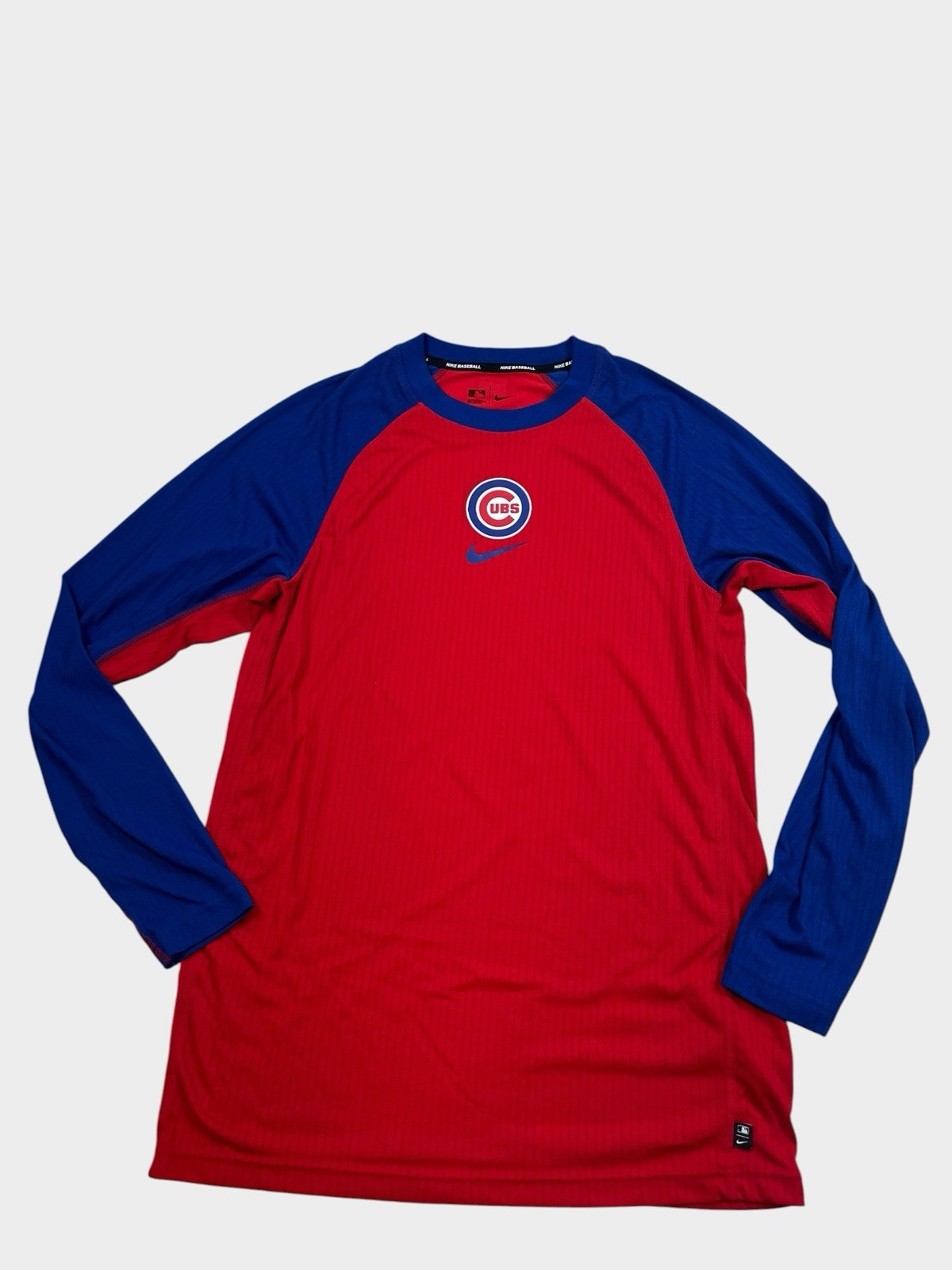Red Blue Nike Dri-Fit Chicago Cubs Long Sleeve Shirt Men’s L Large
