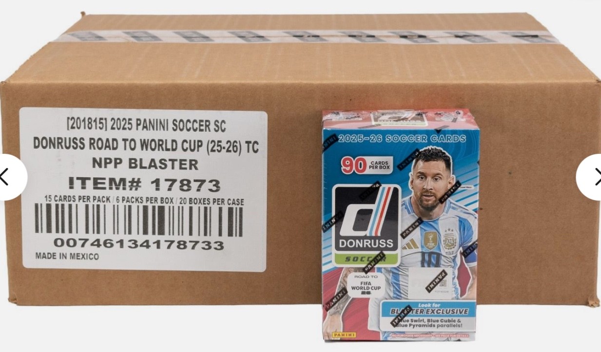 2025/26 PANINI DONRUSS ROAD TO FIFA WORLD CUP SOCCER BLASTER BOX CASE SEALED