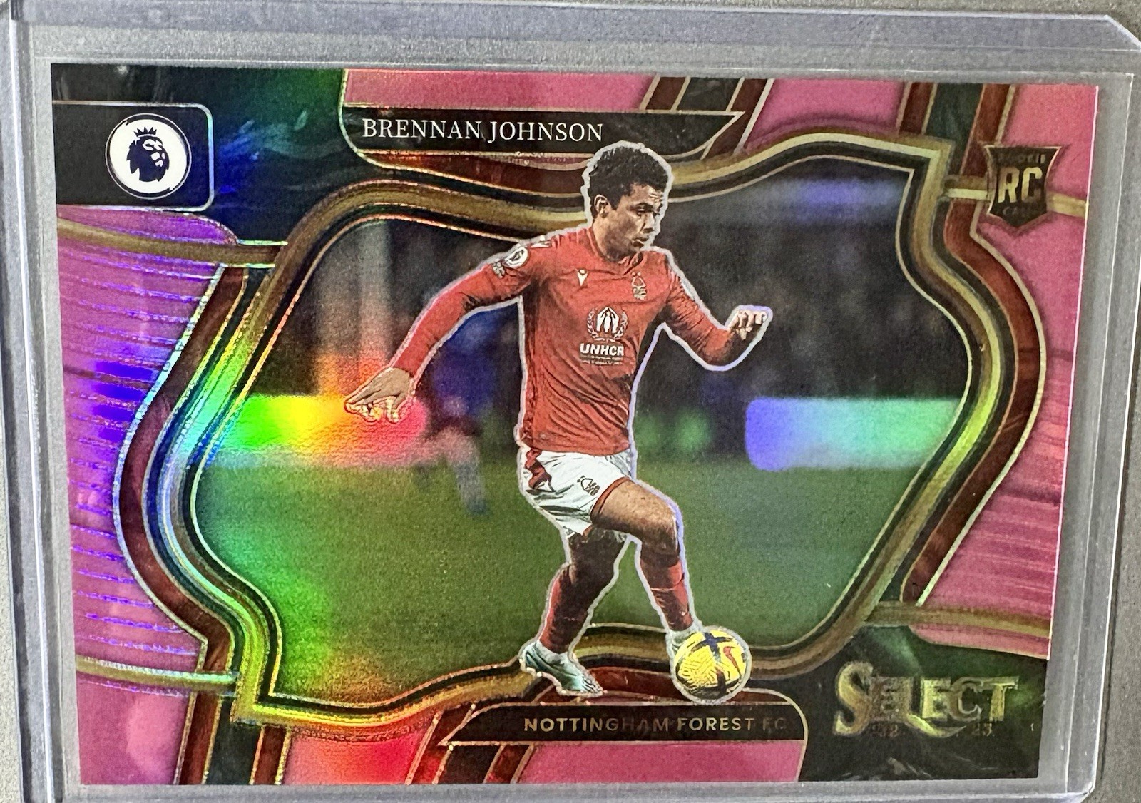 2022-23 Panini Select PL Brennan Johnson Field Level Pink Rookie RC /99
