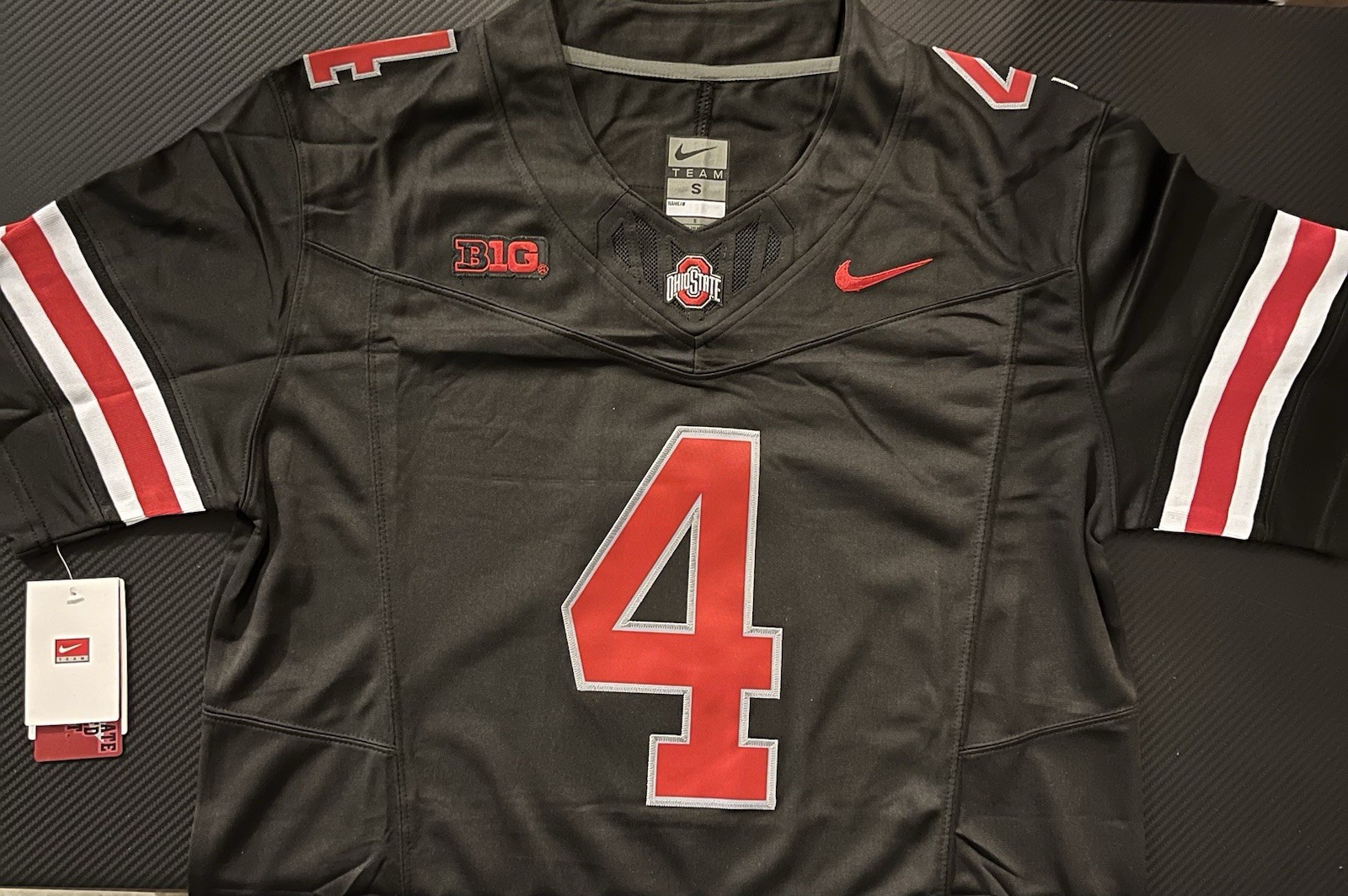 Jeremiah Smith Black Ohio State OSU Jersey Buckeyes Stitched 4 FUSE Stitched