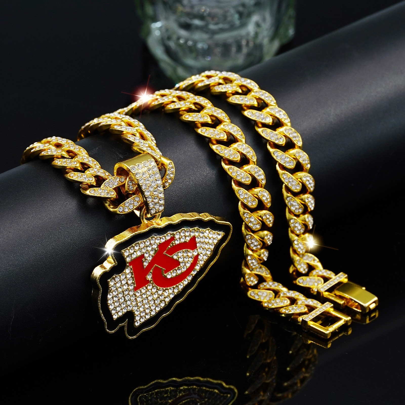 Kansas City Chiefs NFL Men’s Personalized Hip Hop Cuban Chain Necklace