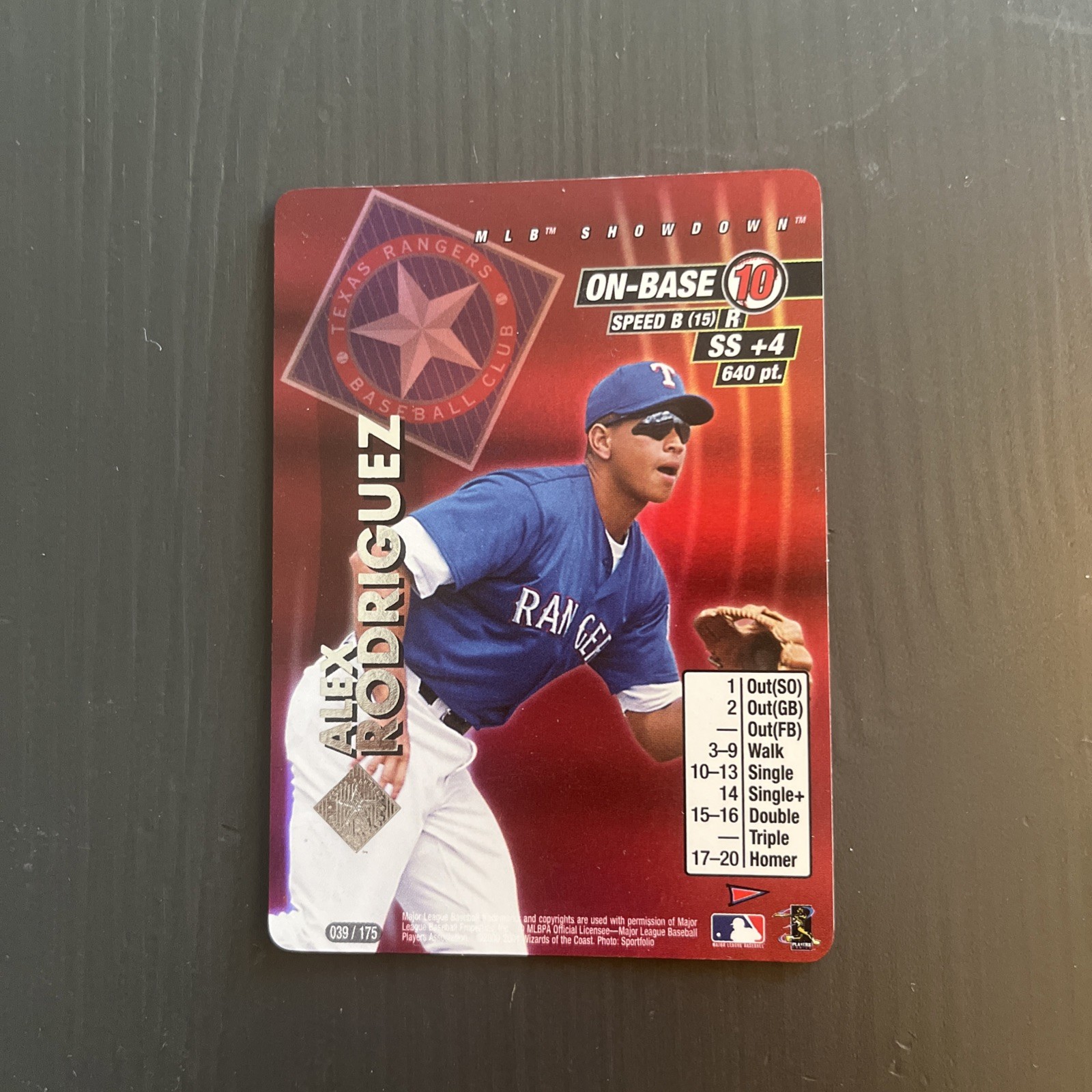 2001 MLB Showdown Alex Rodriguez Pennant Run FOIL #39 Rangers