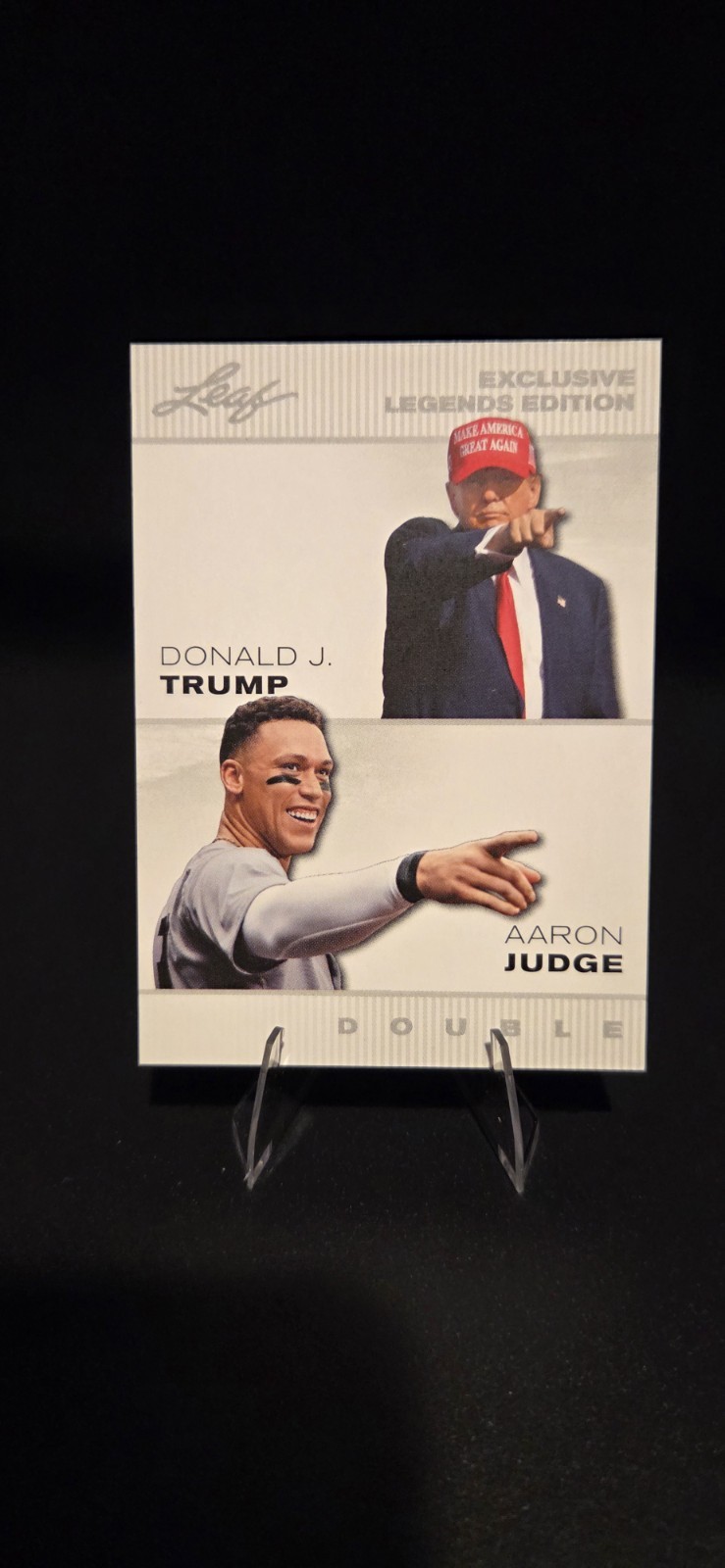Donald Trump Aaron Judge 2024 Leaf Legends Double Insert New York Yankees POTUS