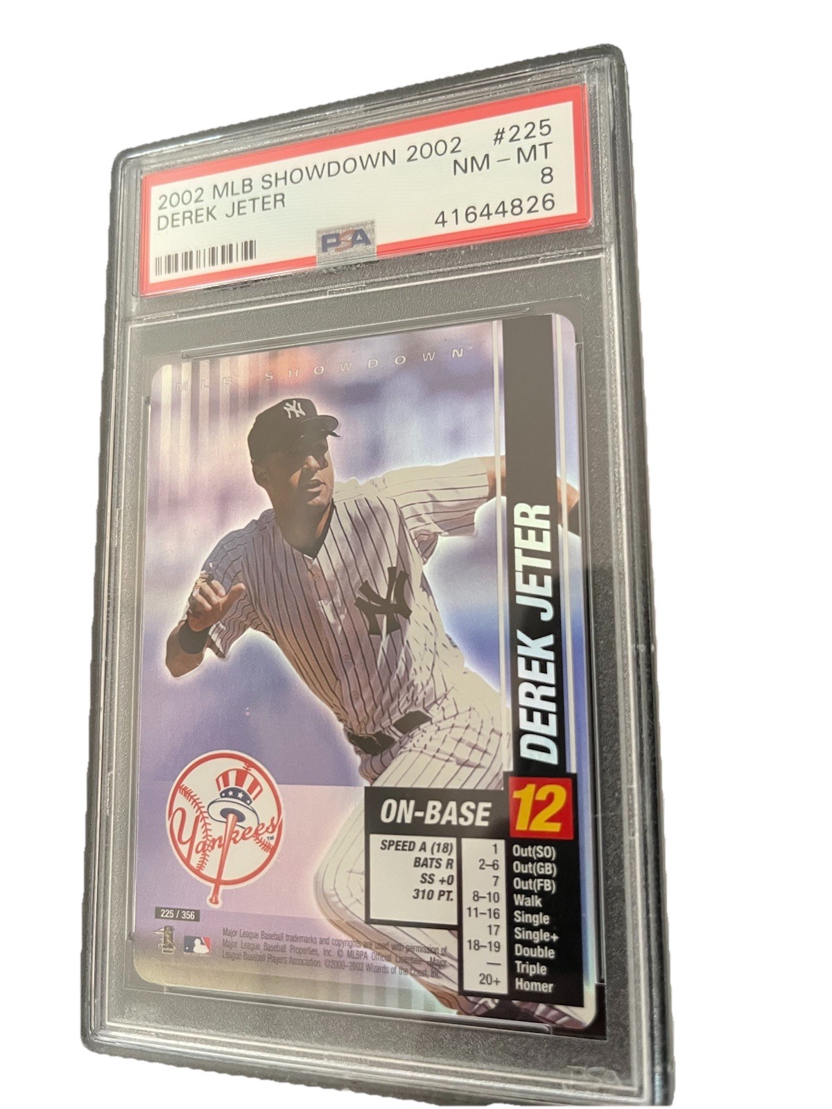 2002 MLB Showdown Foil Derek Jeter #225 Wizards of the Coast Yankees PSA 8 WOTC