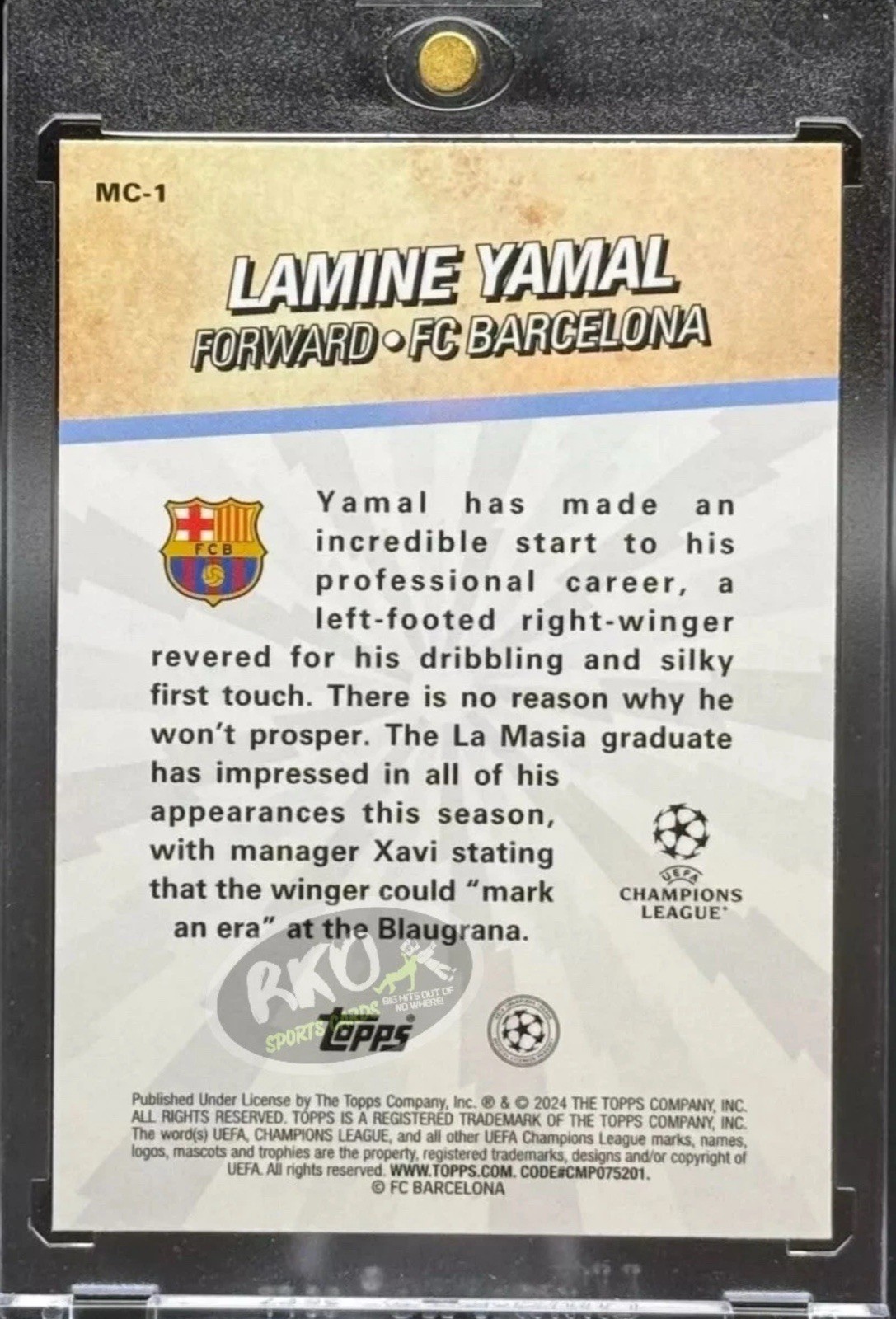 Lamine Yamal RARE ROOKIE SHOCK REFRACTOR TOPPS CHROME INVESTMENT CARD SSP MINT