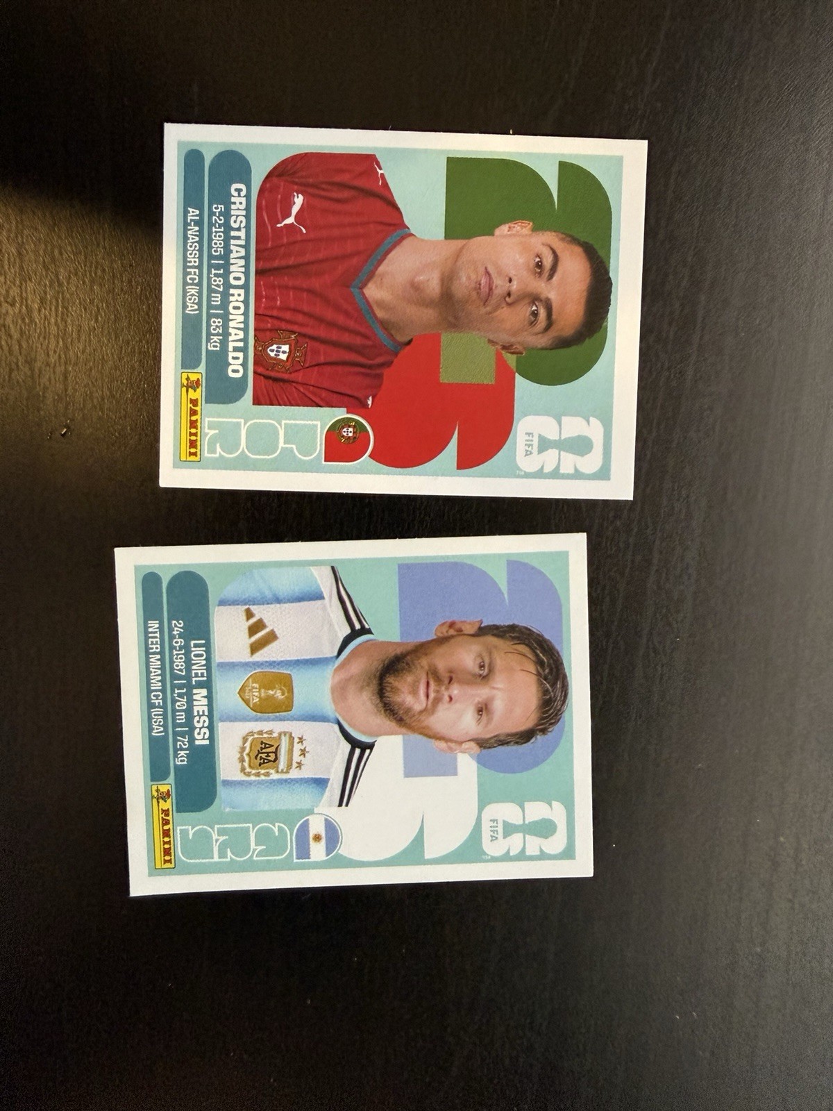 Panini World Cup 2026 Sticker Lionel Messi and Cristiano Ronaldo Base