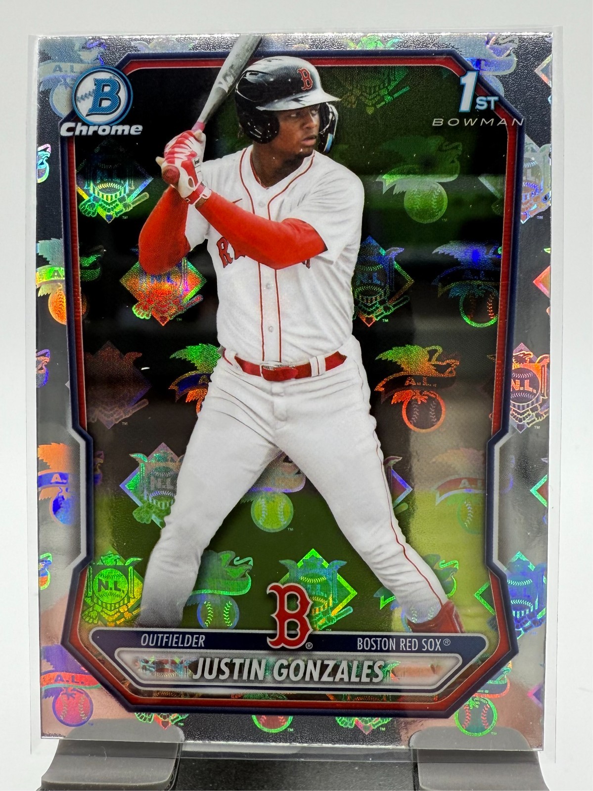 2026 JUSTIN GONZALES BOWMAN 1ST LEAGUE LOGOFRACTOR BOSTON RED SOX BCP-141