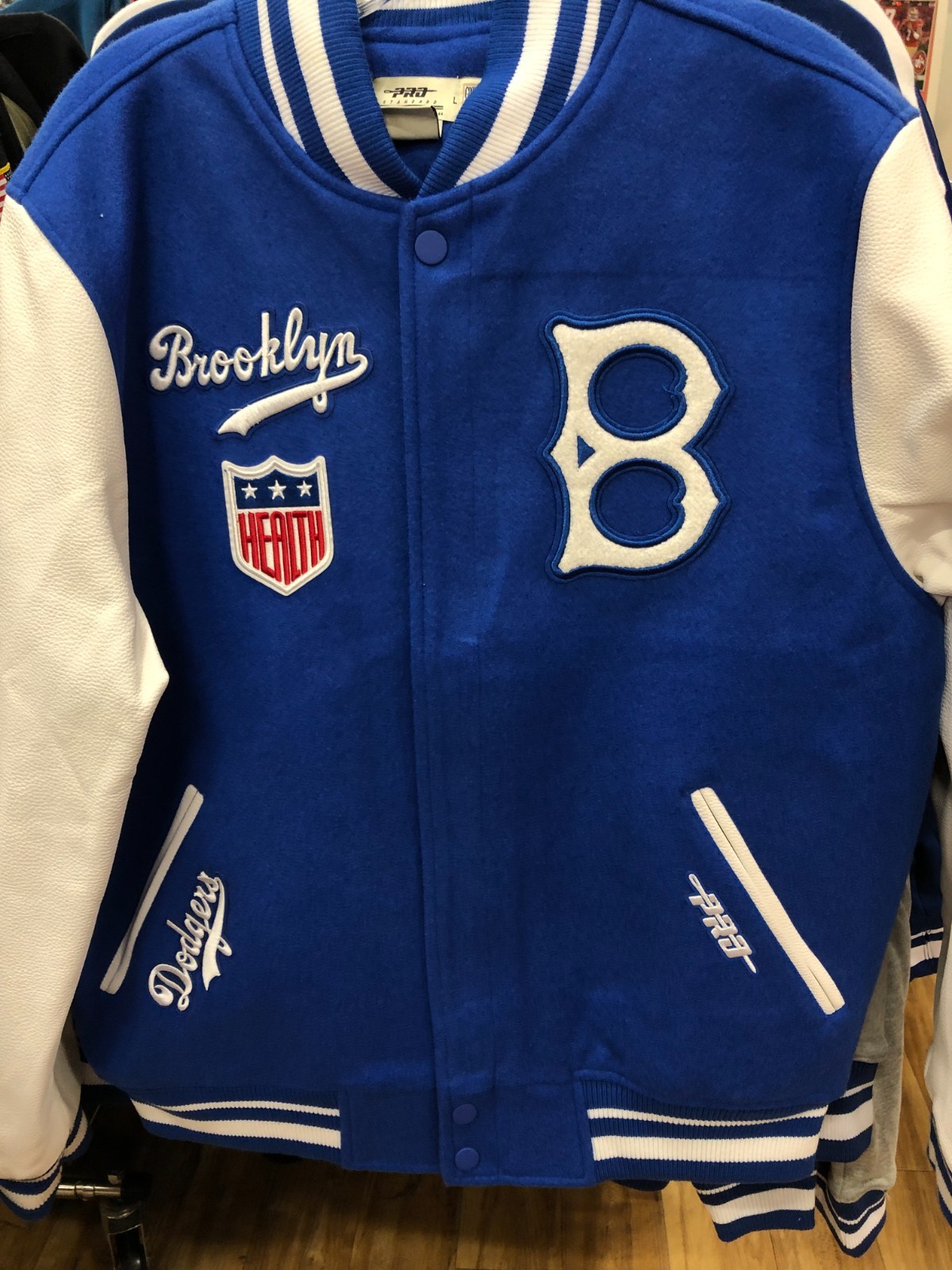 BROOKLYN DODGERS WOOL VARSITY JACKET MEN ROYAL BLUE /WHITE THROW BACK