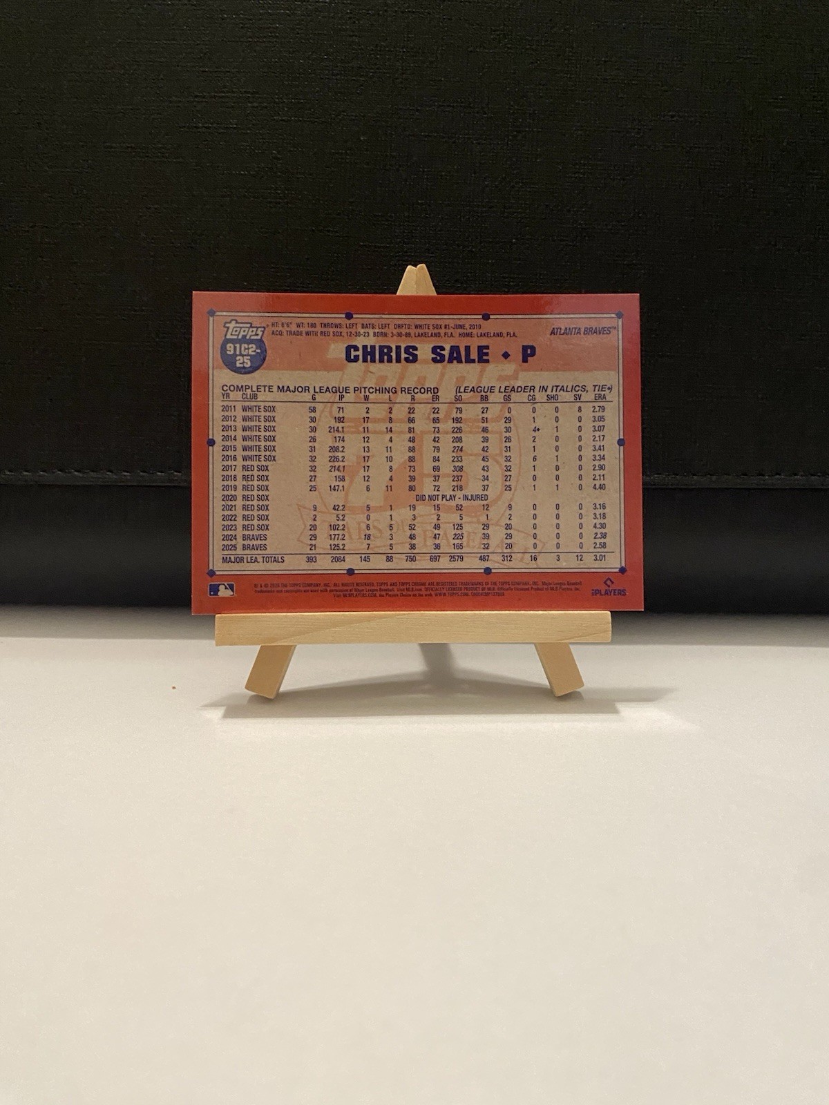 2026 Topps Series 2 Chris Sale Chrome Silver Pack Mojo #91C2-25 Braves Black /10