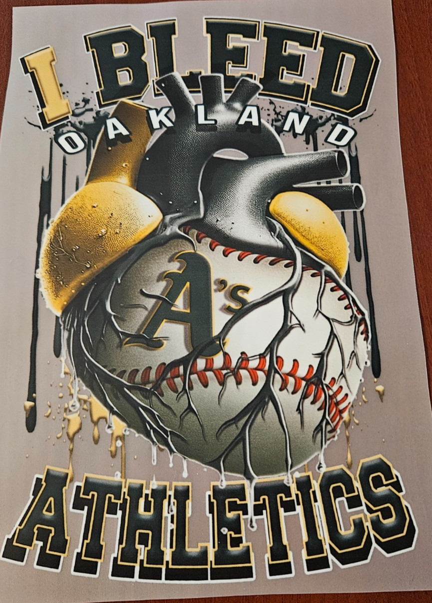 Oakland Athletics Colorful 8″ DTF Heat Transfer Iron On FREE Shipping (C3/3)