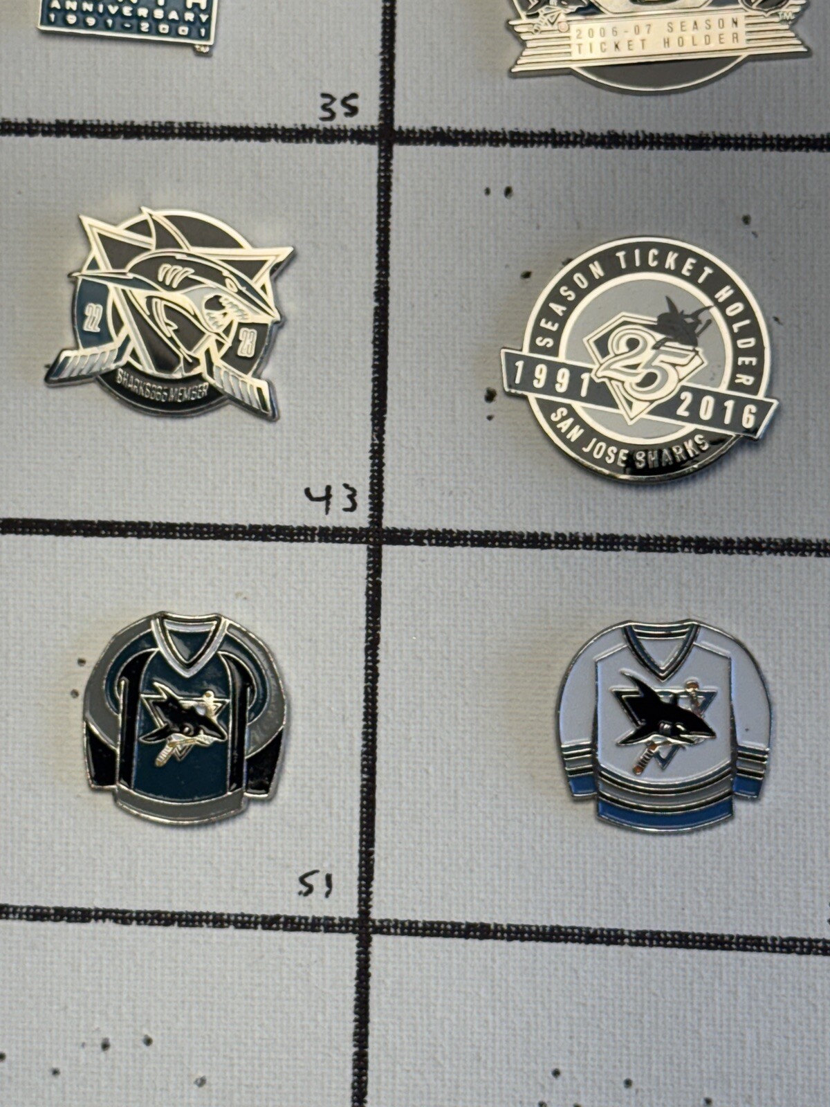 San Jose Sharks NHL Ice Hockey Lapel Pins; You Pick! Volume Discount