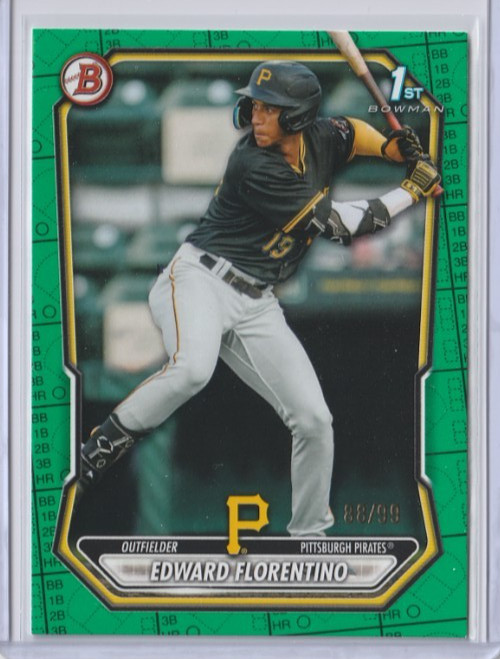 EDWARD FLORENTINO 1ST 88/99 GREEN PATTERN PARALLEL SP 2026 BOWMAN BP-82