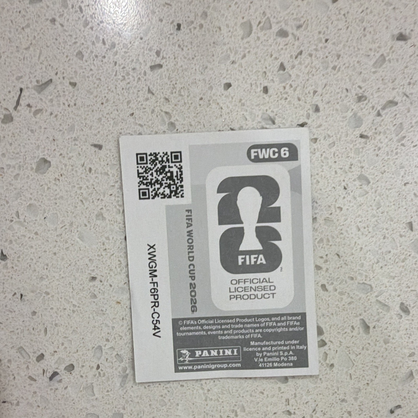 Panini FIFA World Cup 2026 Sticker FWC 6 Trophy Hologram Non-Stuck