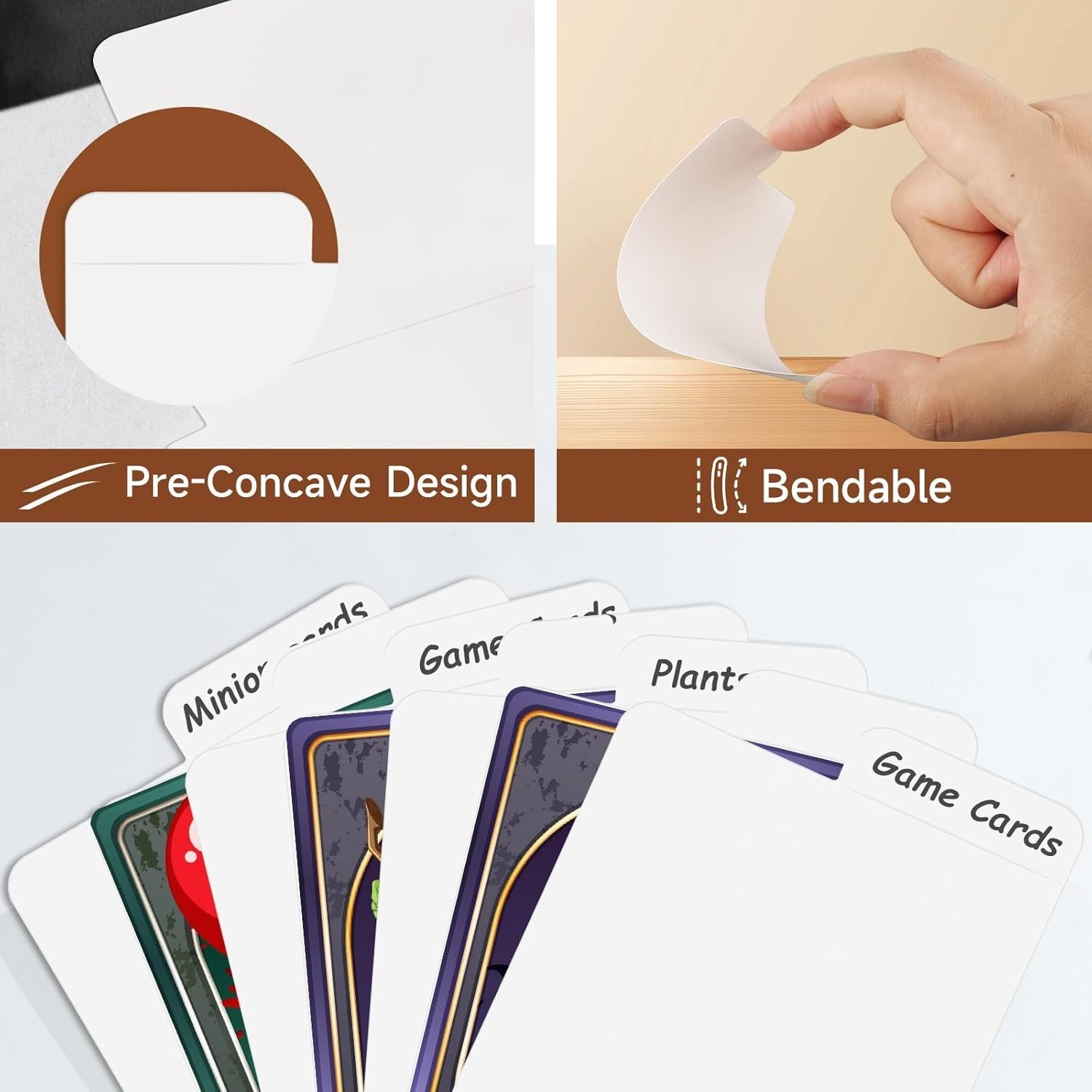 Trading Card Dividers 300Pc White Tabs Card Separators for Storage Boxes Cards