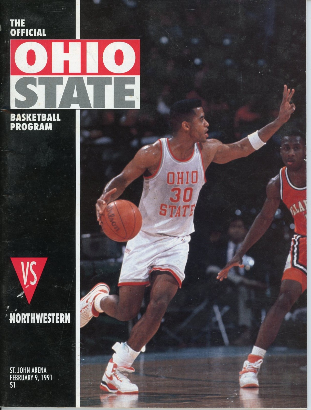 OHIO STATE BUCKEYES v NW BASKETBALL PROGRAM–Feb 9 1991 JAMAL BROWN JIM JACKSON