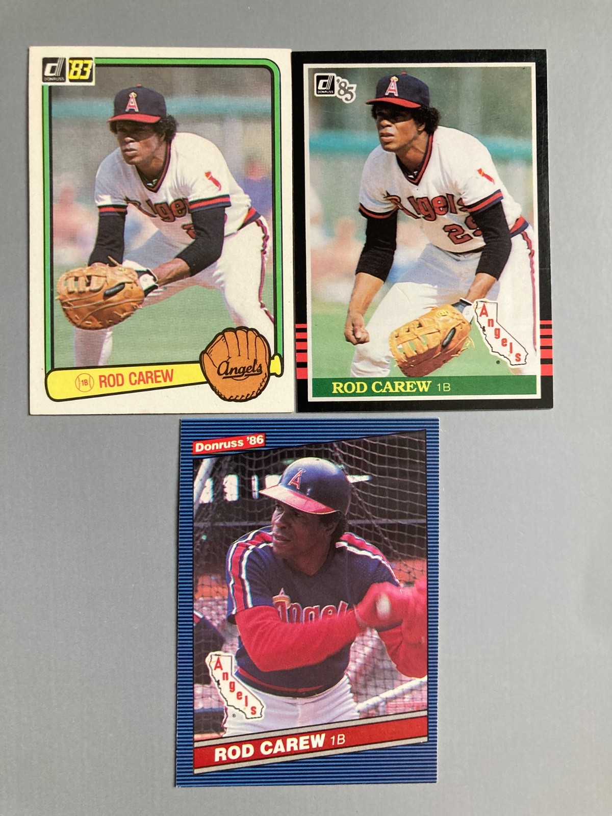 ROD CAREW 1983, 85 & 86 Don Russ Lot, #s 90,85,280, Angels, 1B HOF, No Shipping!