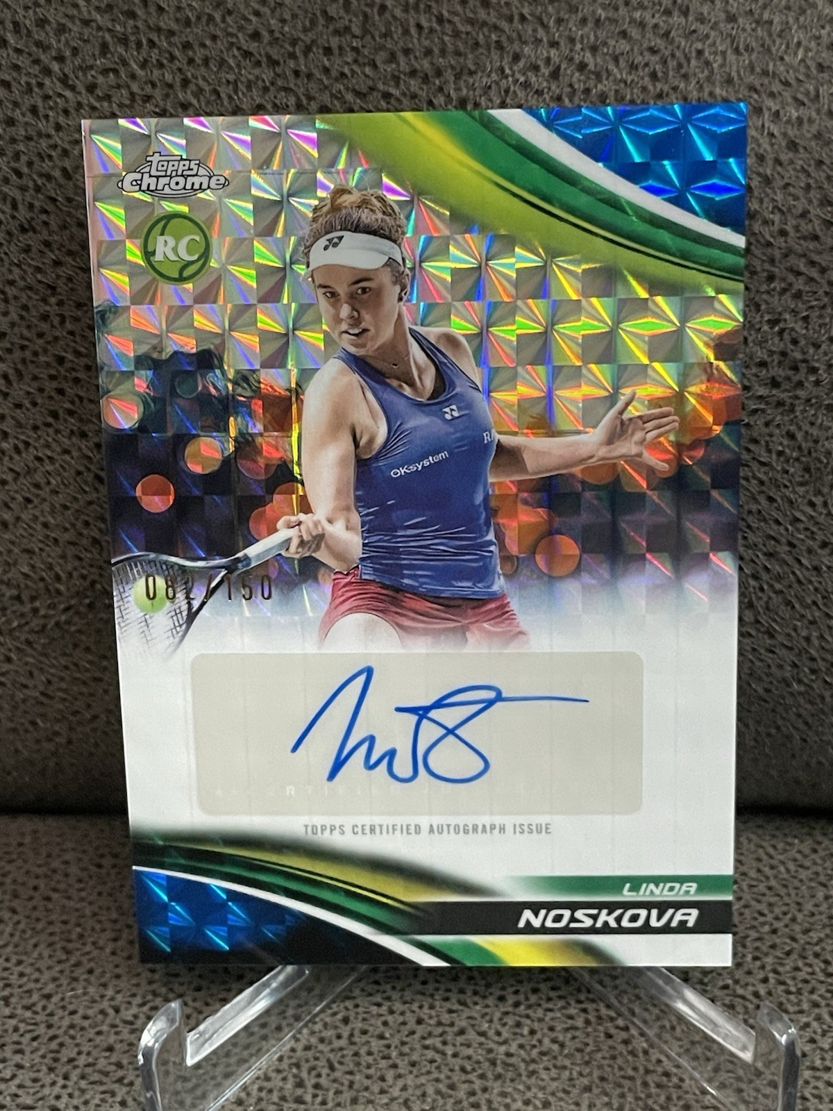 🔥Linda Noskova 2025 Topps Chrome Tennis Rookie Blue Geo Auto #’d /150 WTA
