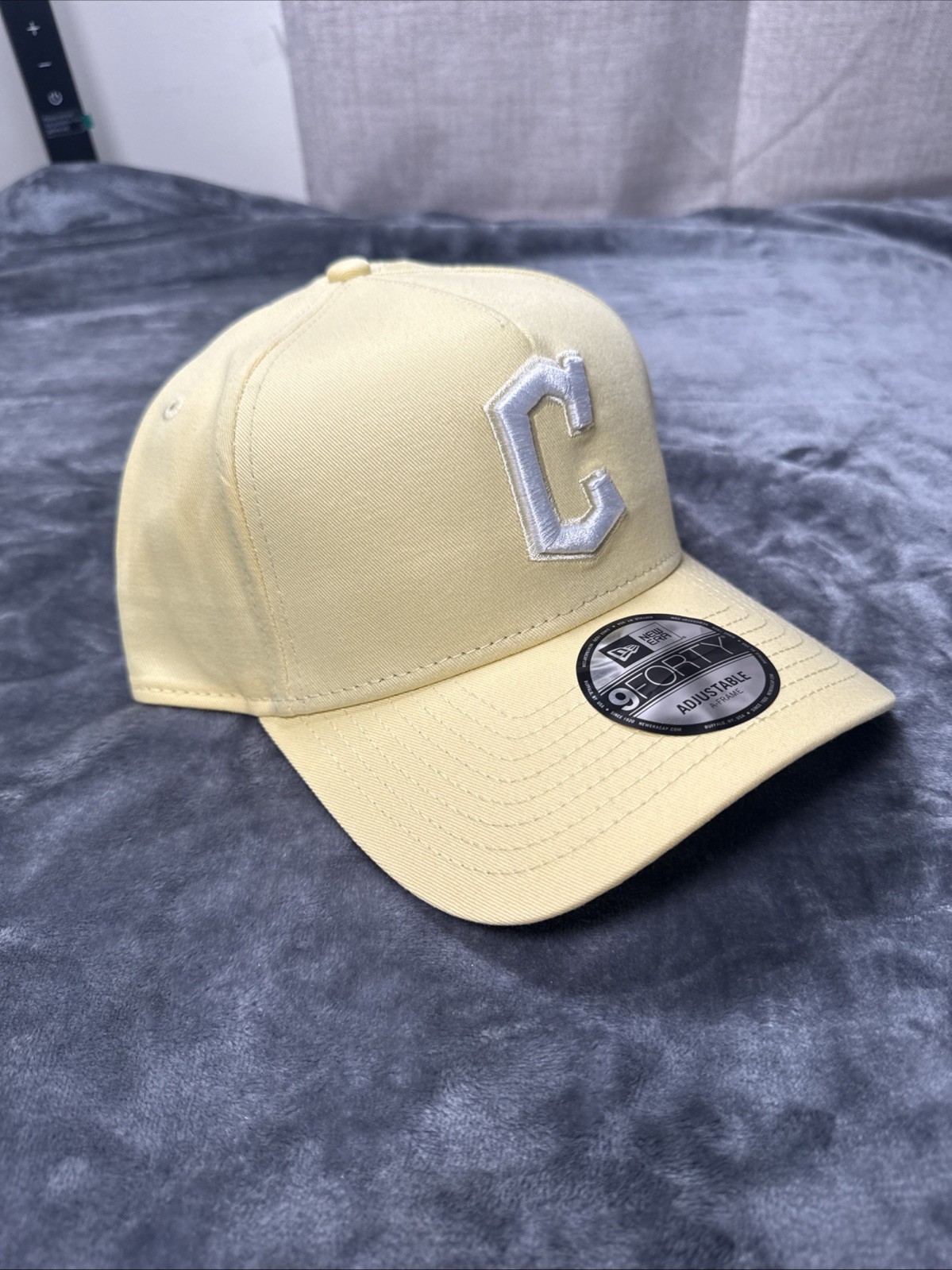 Cleveland Guardians New Era 9Forty A-Frame Yellow Cream Snapback Hat Cap MLB NEW