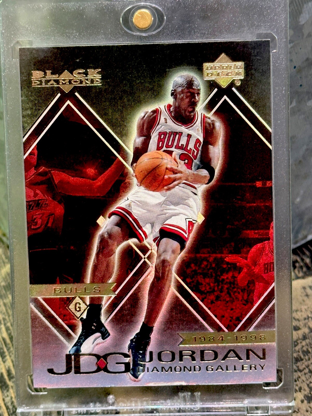 Michael Jordan Card REFRACTOR RAINBOW HOLO FOIL RARE INSERT BULLS JERSEY #23