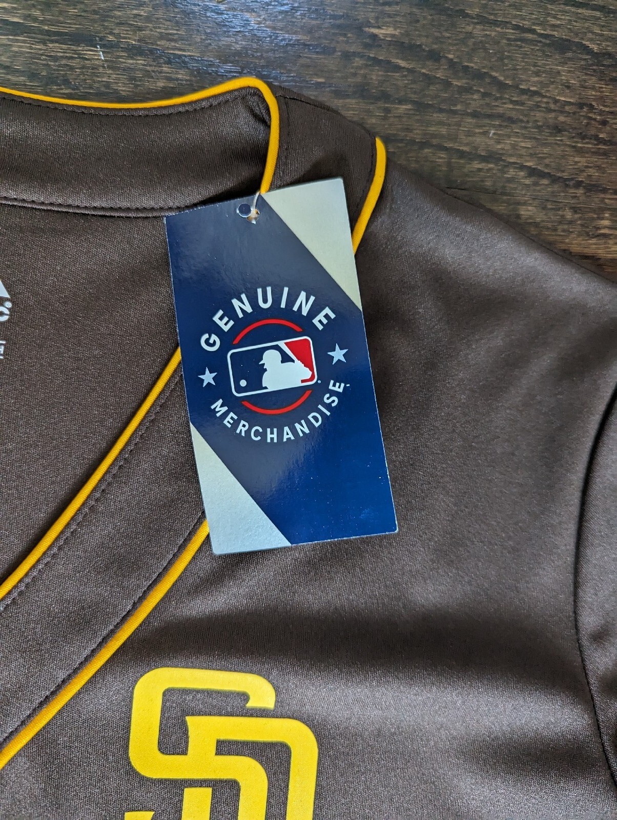 Womens Majestic San Diego Padres Two Button Pullover Jersey Brown Multiple Sizes