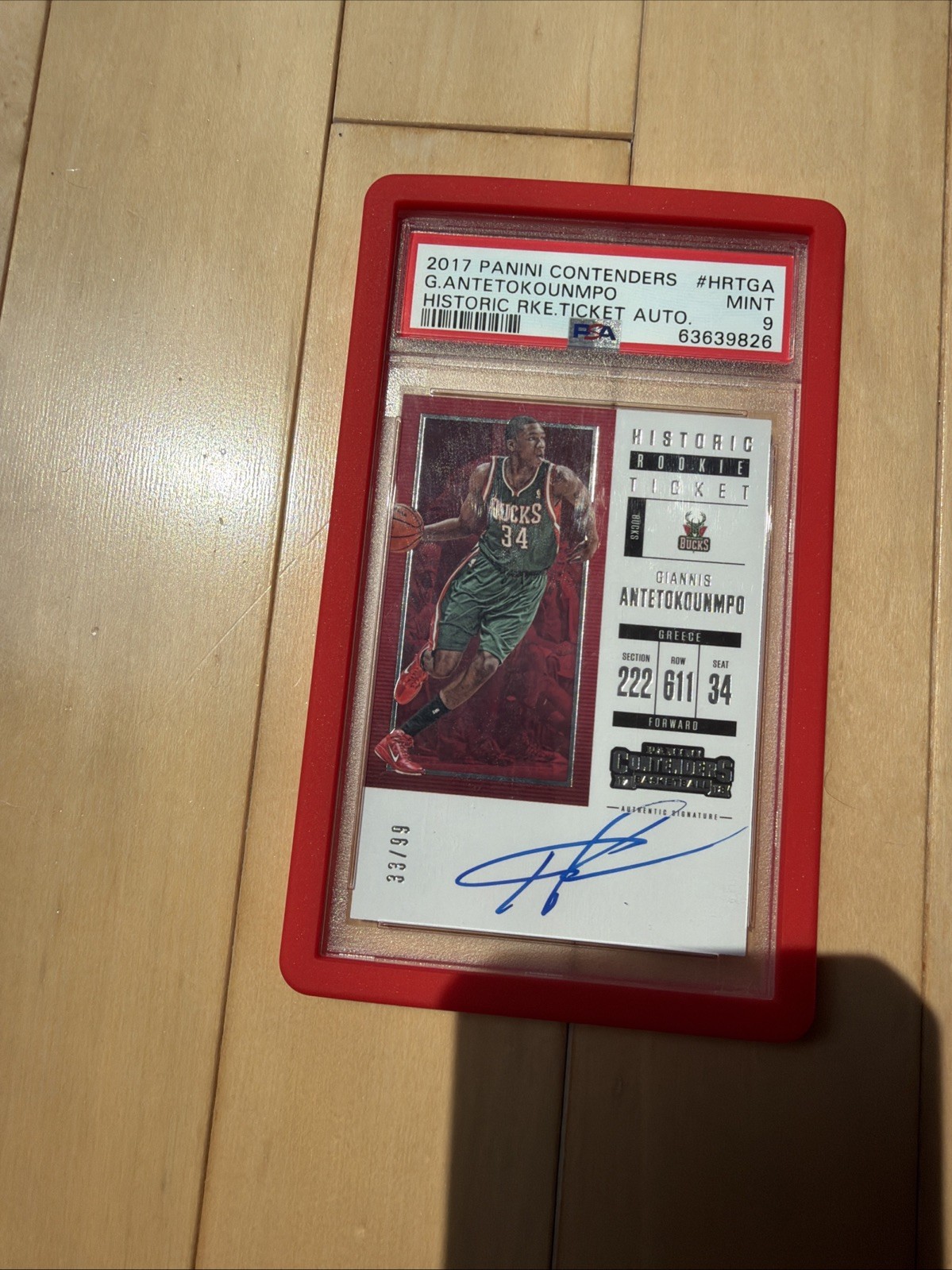 2017-18 Panini Contenders – Historic Rookie Ticket Giannis Antetokounmpo /99