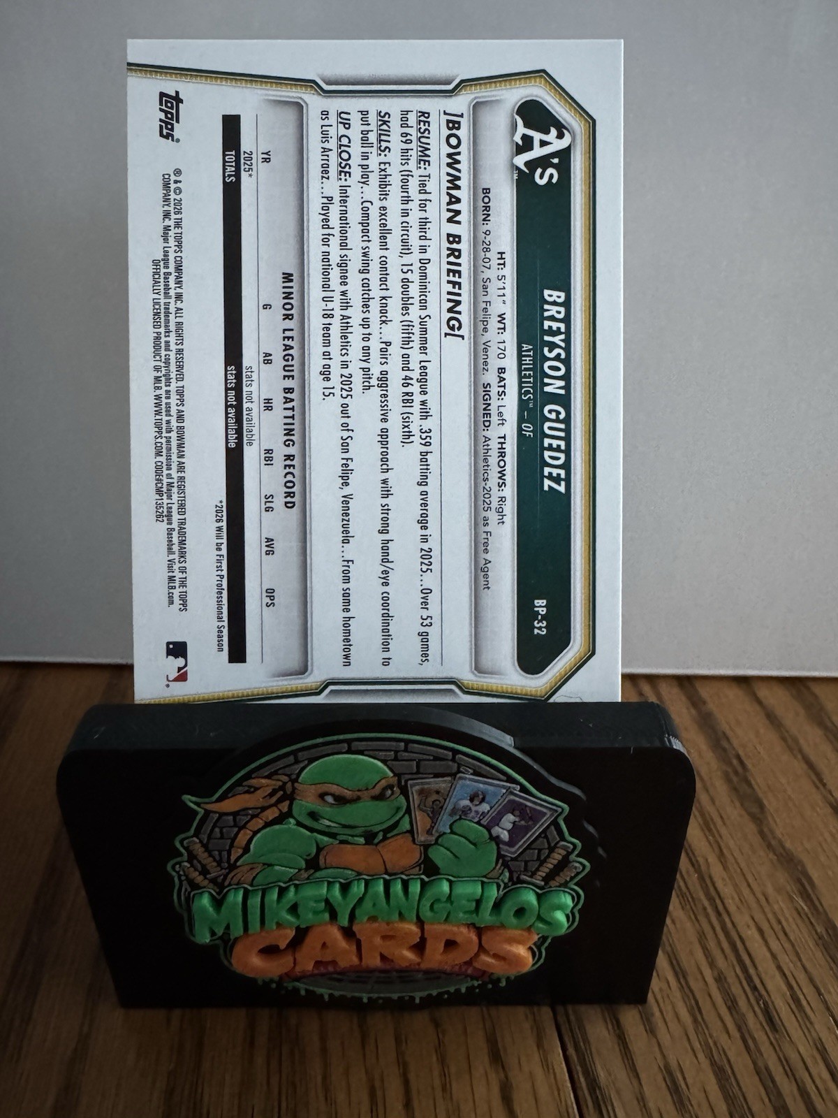 Topps 2026 Bowman 1st Breyson Guedez Bowman 1st insert Athletics