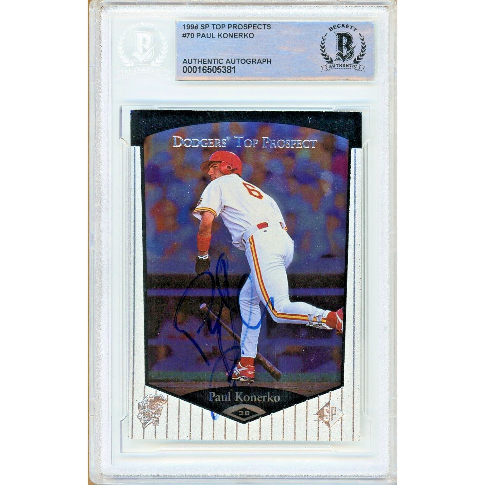Paul Konerko Signed 1998 SP Top Prospects #70 Card AUTO RC Beckett Slab Dodgers