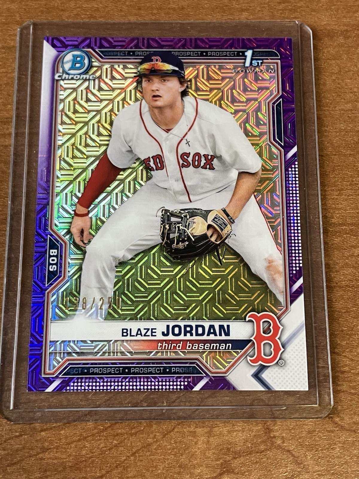 BLAZE JORDAN 2021 Bowman Chrome 1st Prospect #BCP-71 Purple Mojo Refractor /250