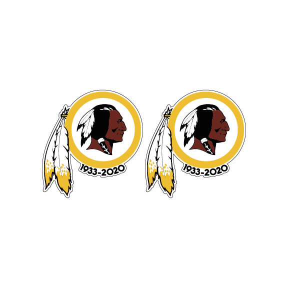 2x WASHINGTON REDSKINS 1933-2020 Vinyl Decal Sticker US Seller Indoor/Outdoor