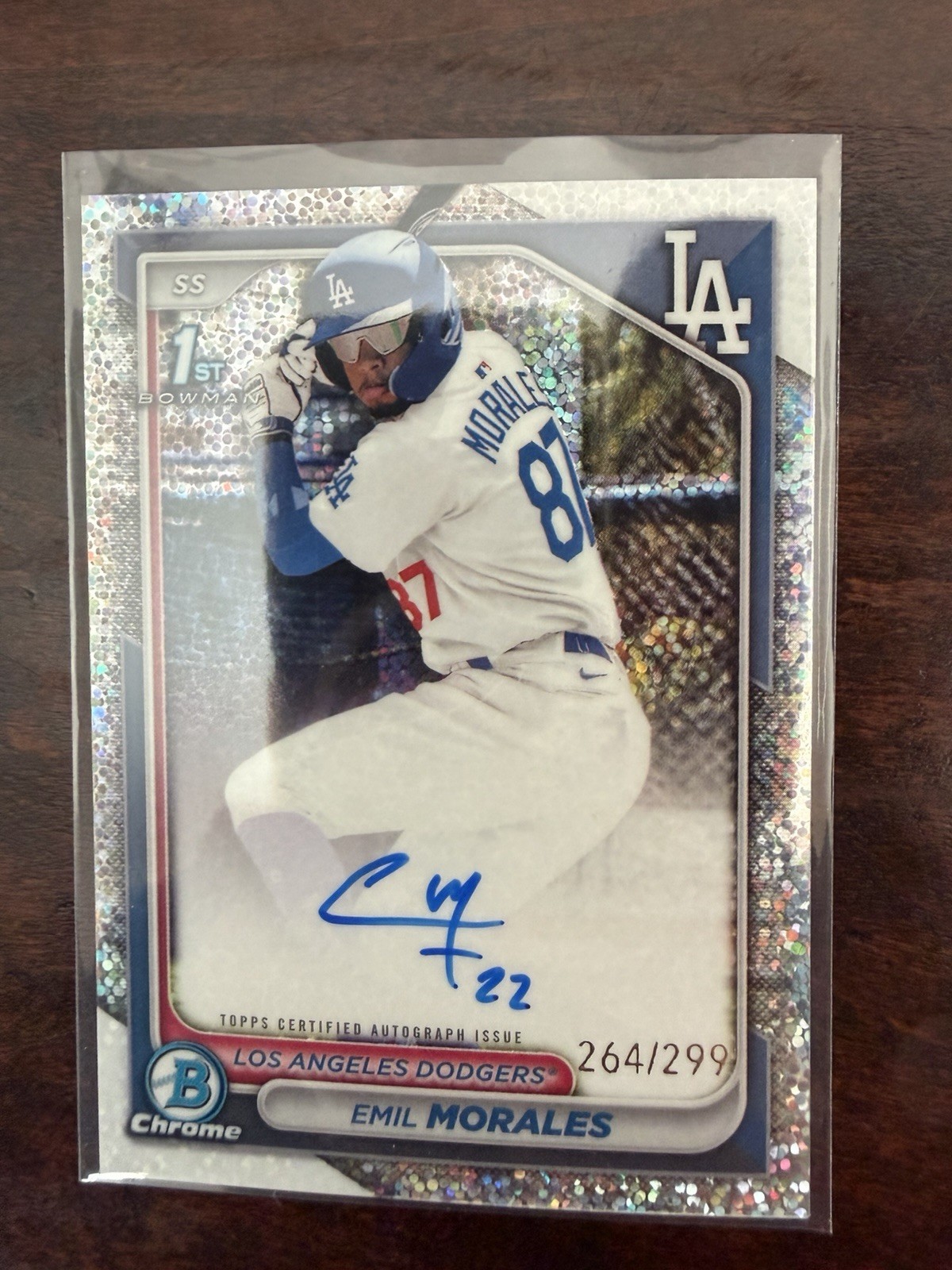 EMIL MORALES 2024 BOWMAN CHROME 1ST AUTO SPECKLE 1st AUTO /299