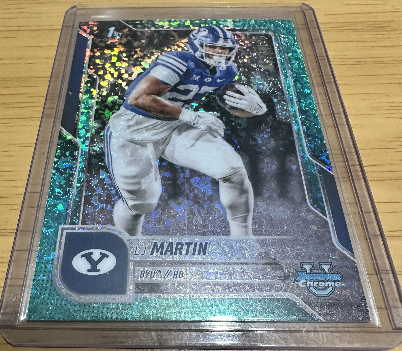 2025 Bowman University Chrome #108 LJ Martin Aqua Mini-Diamond Refractor #/325