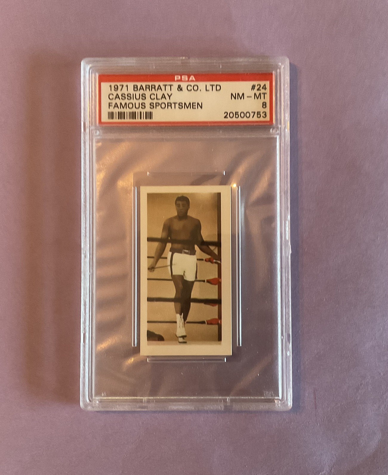 1971 Cassius Clay/Muhammad Ali Barratt & CO/LTD. Famous Sportsman#24 PSA 8
