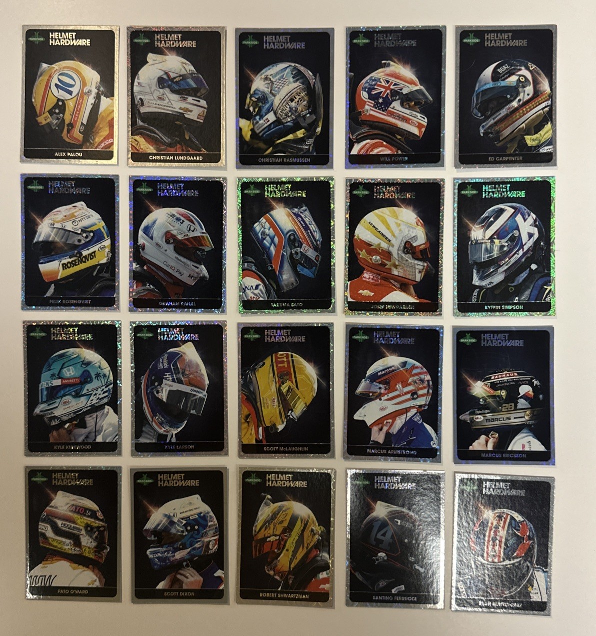 2026 Parkside Indycar Collection Helmet Hardware 20 Card Insert Set