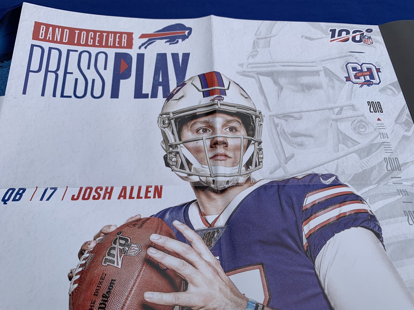 Sept 22 2019 Buffalo Bills Cincinnati Bengals Game Day Program 60 Year Towel MVP