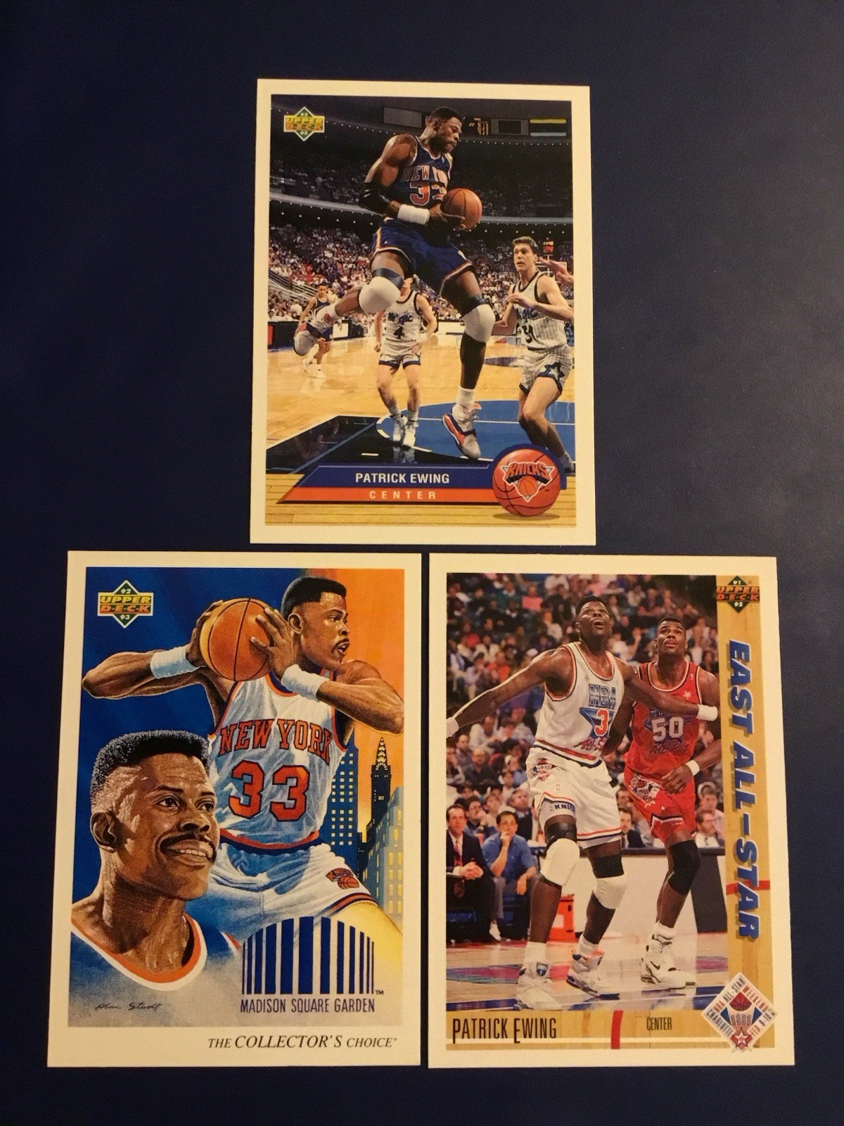 1991-92-93 Upper Deck #P28 #46 #68 Patrick Ewing Lot 3 McDonald’s AStar Knicks