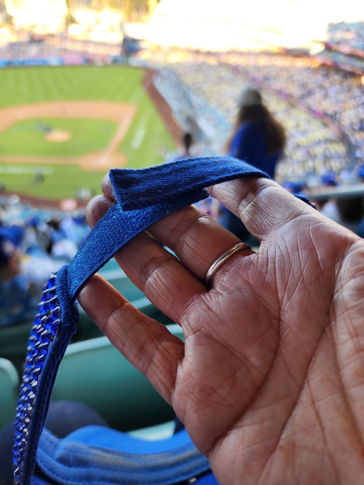 LA DODGERS RHINESTONE BLING VISOR