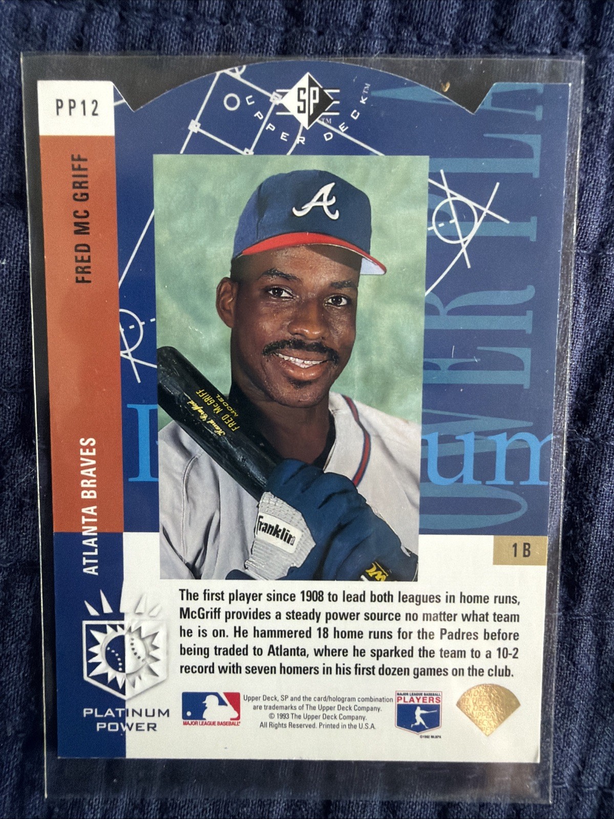 1993 Upper Deck SP – Platinum Power Fred McGriff #PP12